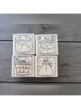 Stampin’ Up! Festive Four 2004 Set of 4 Stamps Retired